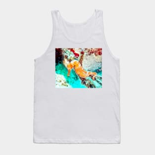 Orange Caribbean Sea Horse Tank Top